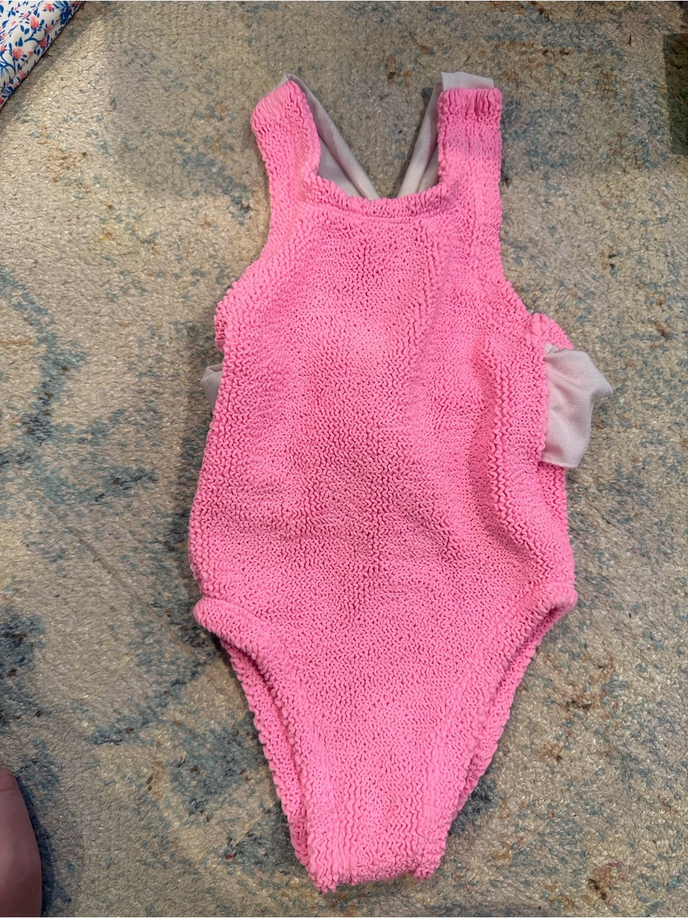 Hunza G Kids Bubblegum Pink Terry One-Piece Swimsuit